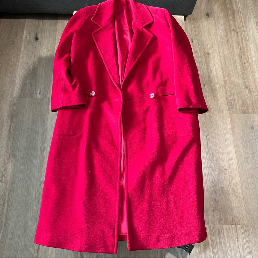 Gemini Vintage 70s Women's Red Wool Coat